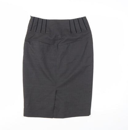 Next Womens Black Pencil Skirt Size 6 Stretch Lined Workwear