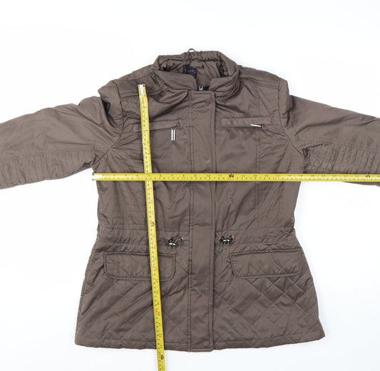 Marks and Spencer Women’s Brown Quilted Mid-Length Jacket UK 12