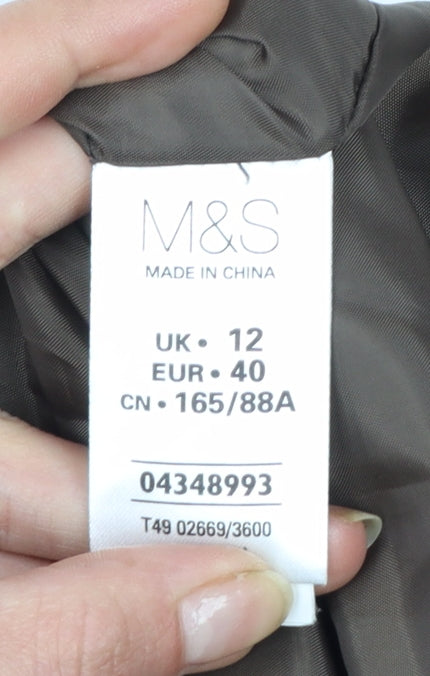 Marks and Spencer Women’s Brown Quilted Mid-Length Jacket UK 12