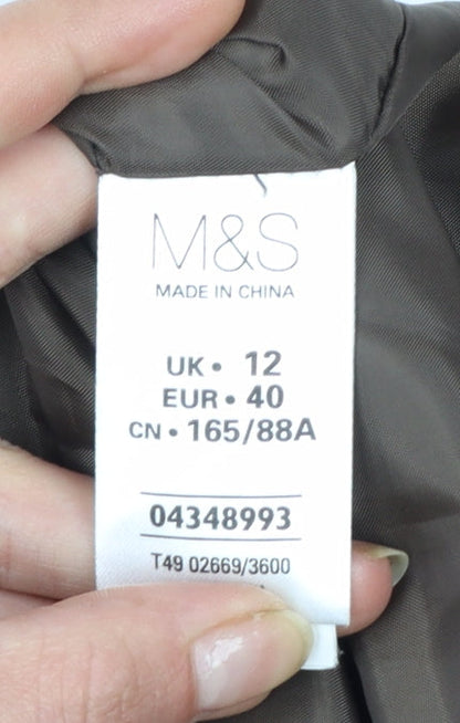 Marks and Spencer Women’s Brown Quilted Mid-Length Jacket UK 12