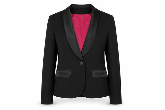 Internacionale Women Black Size 12 Tuxedo Blazer Shawl Lapel Jacket