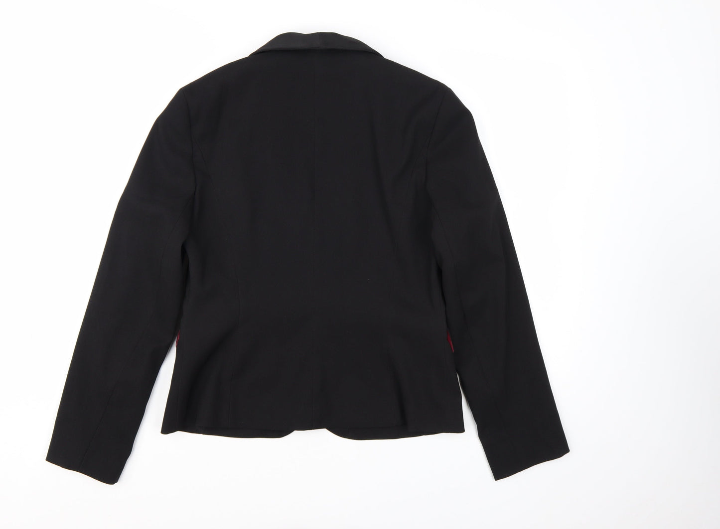 Internacionale Women Black Size 12 Tuxedo Blazer Shawl Lapel Jacket