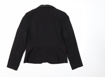 Internacionale Women Black Size 12 Tuxedo Blazer Shawl Lapel Jacket
