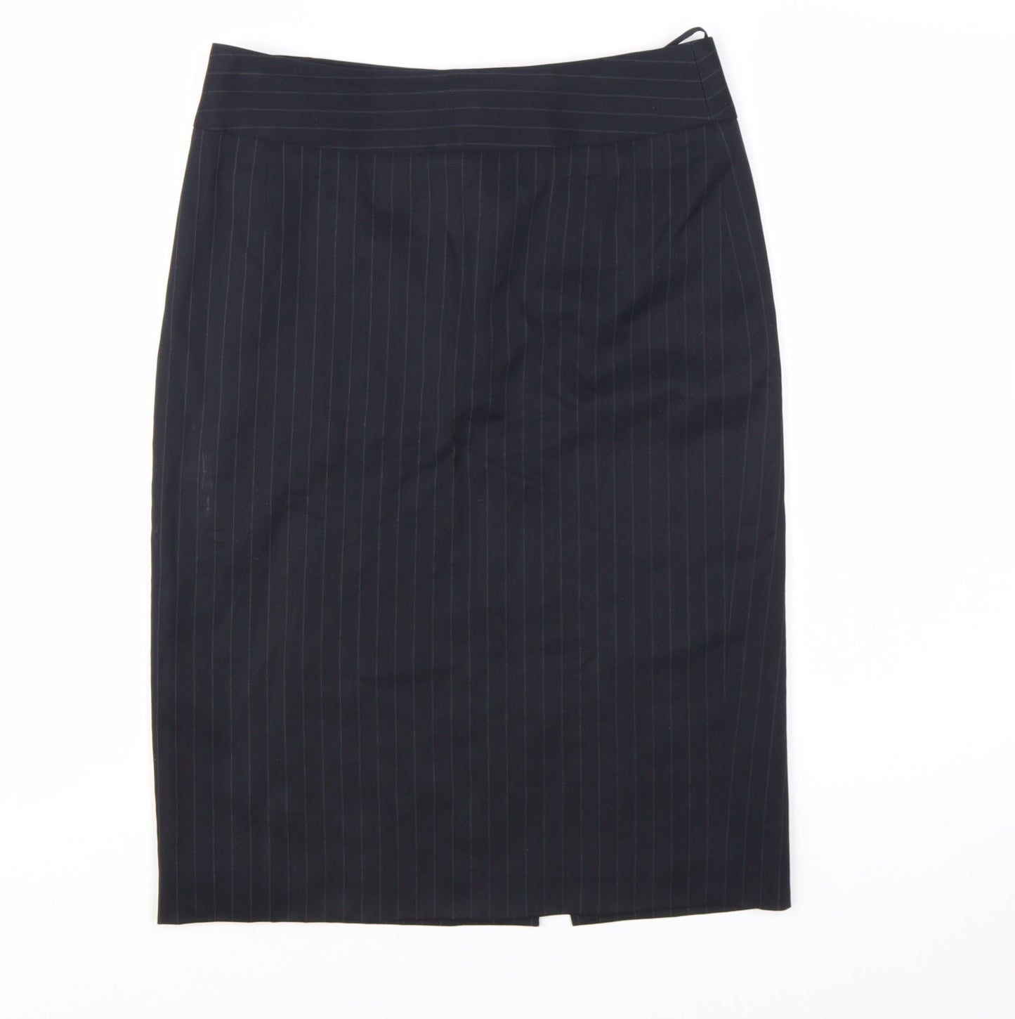 Hugo Boss Women's Black Pinstripe Wool Pencil Skirt Size 6