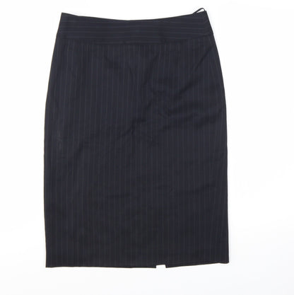 Hugo Boss Women's Black Pinstripe Wool Pencil Skirt Size 6