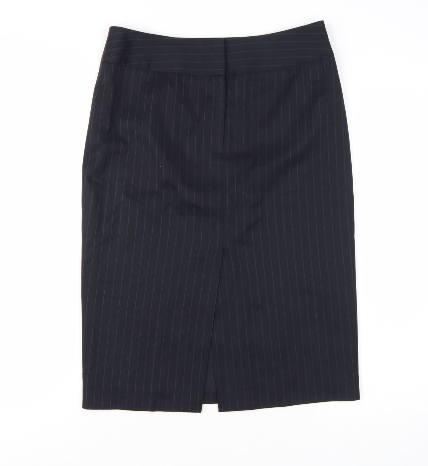 Hugo Boss Women's Black Pinstripe Wool Pencil Skirt Size 6