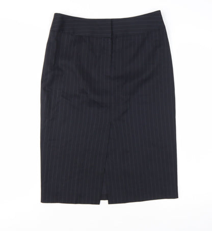 Hugo Boss Women's Black Pinstripe Wool Pencil Skirt Size 6