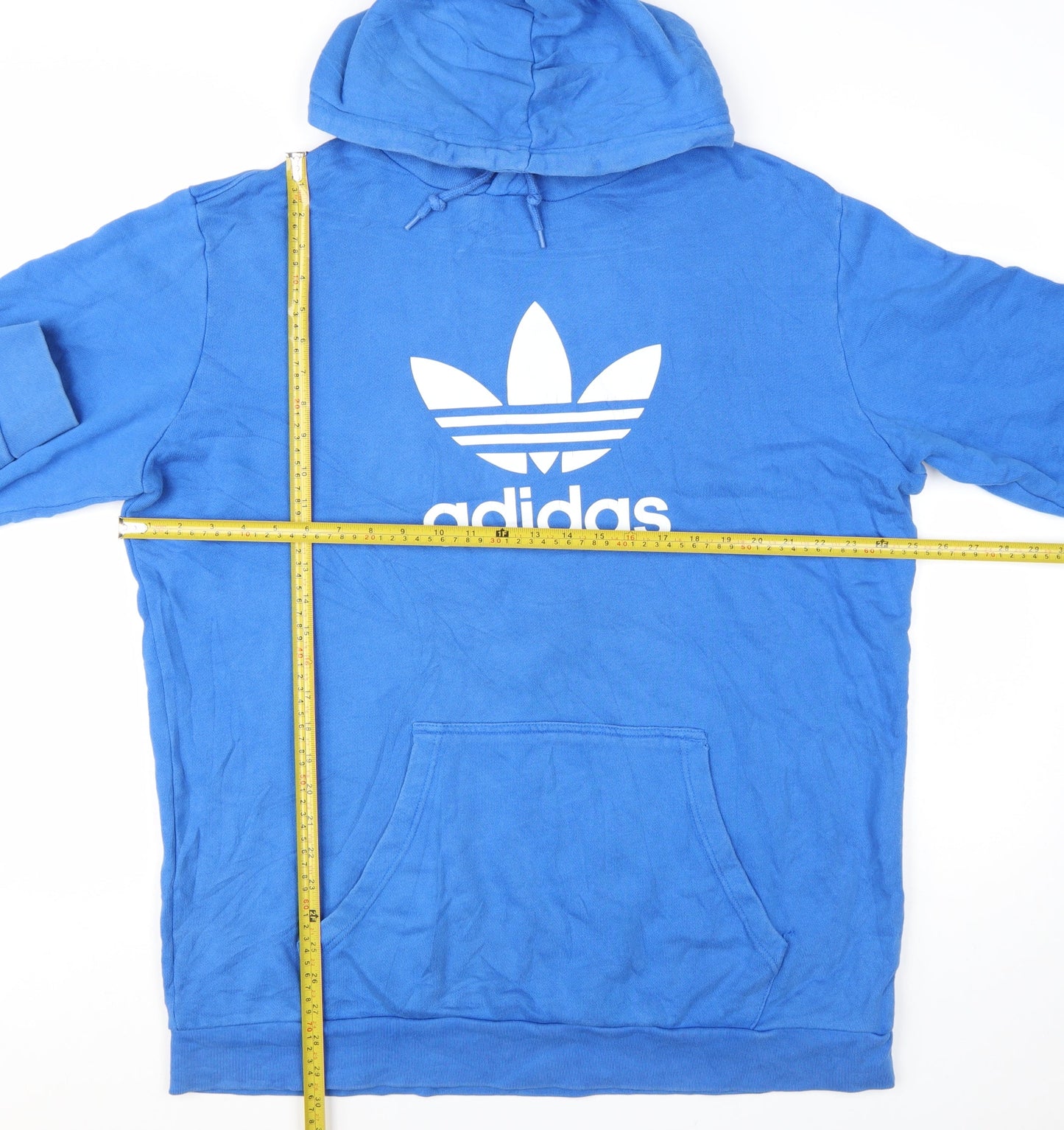 Adidas Men's Blue XL Pullover Hoodie with Trefoil Logo