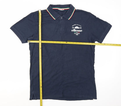 Ellesse Men's Navy Blue Cotton Polo Shirt XXL Classic Fit