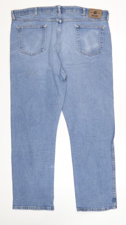 Wrangler Men's Blue Regular Fit Straight Denim Jeans 42x32