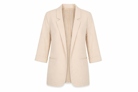 Missguided Women's Beige Blazer Jacket UK 10 Single-Breasted Lined