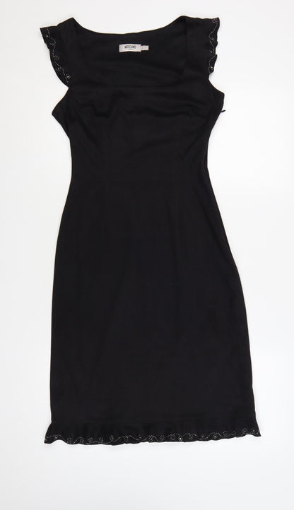 Moschino Jeans Black Sleeveless Women's Dress UK 10 Slim Fit
