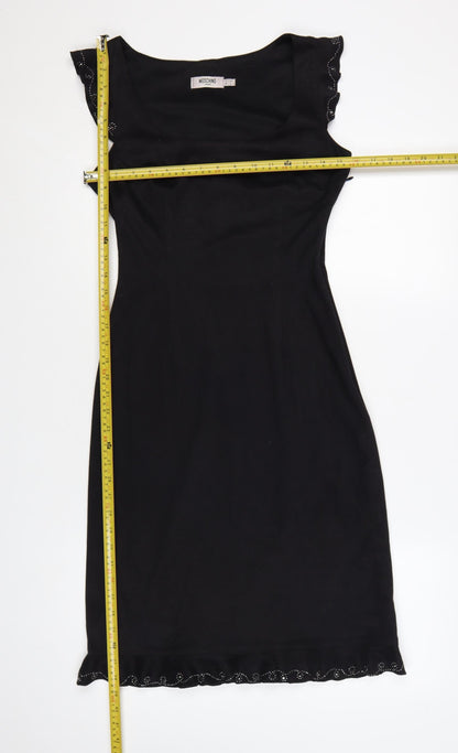 Moschino Jeans Black Sleeveless Women's Dress UK 10 Slim Fit