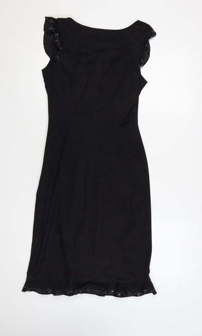 Moschino Jeans Black Sleeveless Women's Dress UK 10 Slim Fit