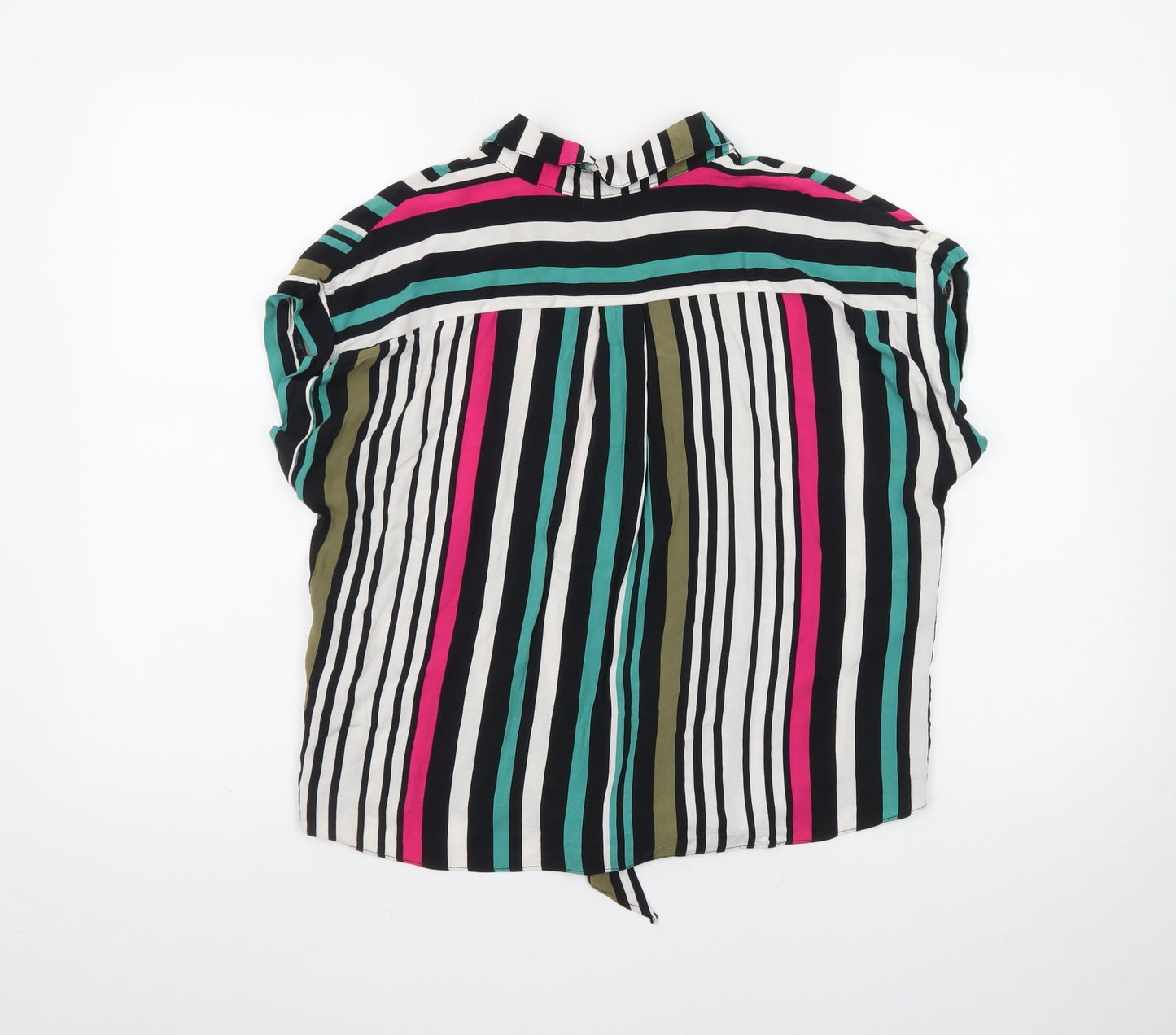 Dorothy Perkins Women's Multicoloured Striped Button-Up Shirt Size 10