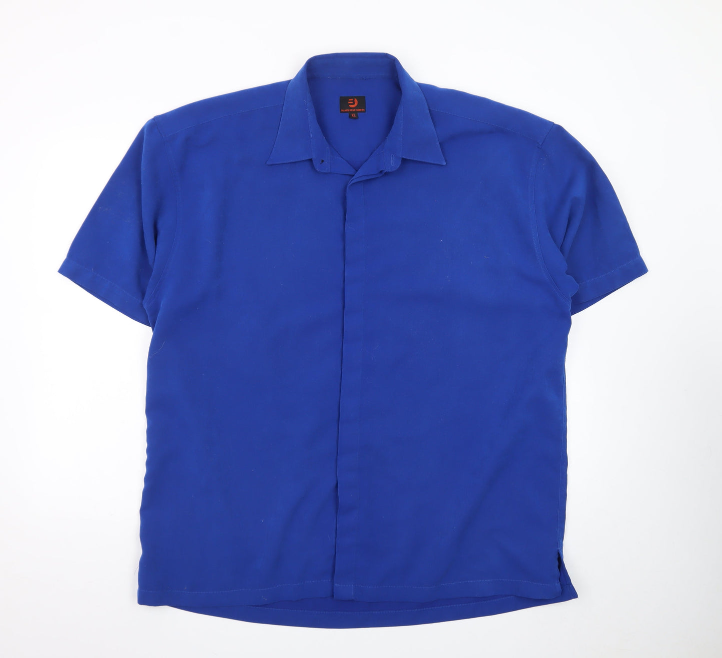 Black Blue Shirts Men's Blue XL Short Sleeve Button-Up Shirt
