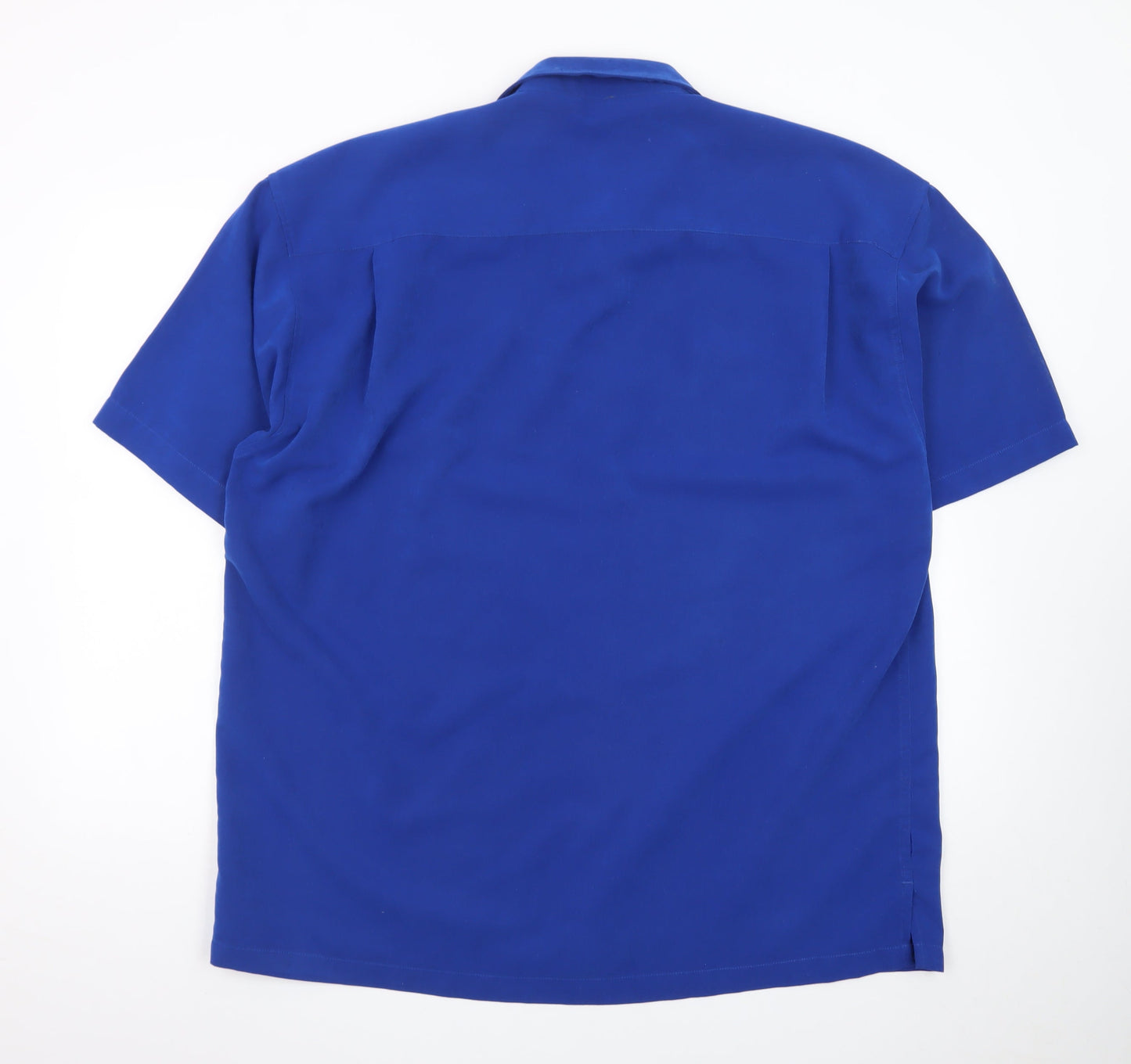 Black Blue Shirts Men's Blue XL Short Sleeve Button-Up Shirt