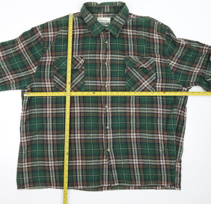 Champion Men's Green 4XL Classic Fit Plaid Flannel Shirt