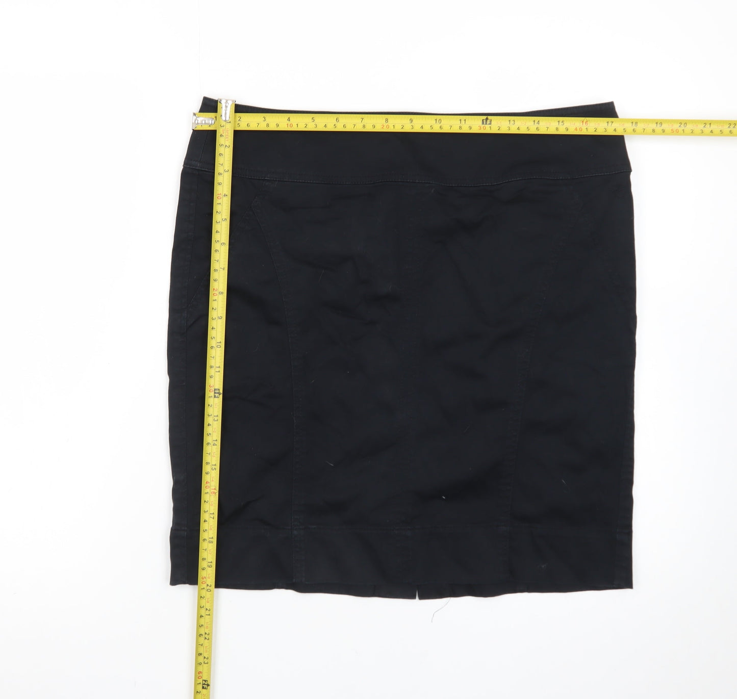 Esprit Women's Black Size 14 Pencil Skirt Cotton Stretch Workwear