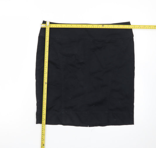 Esprit Women's Black Size 14 Pencil Skirt Cotton Stretch Workwear