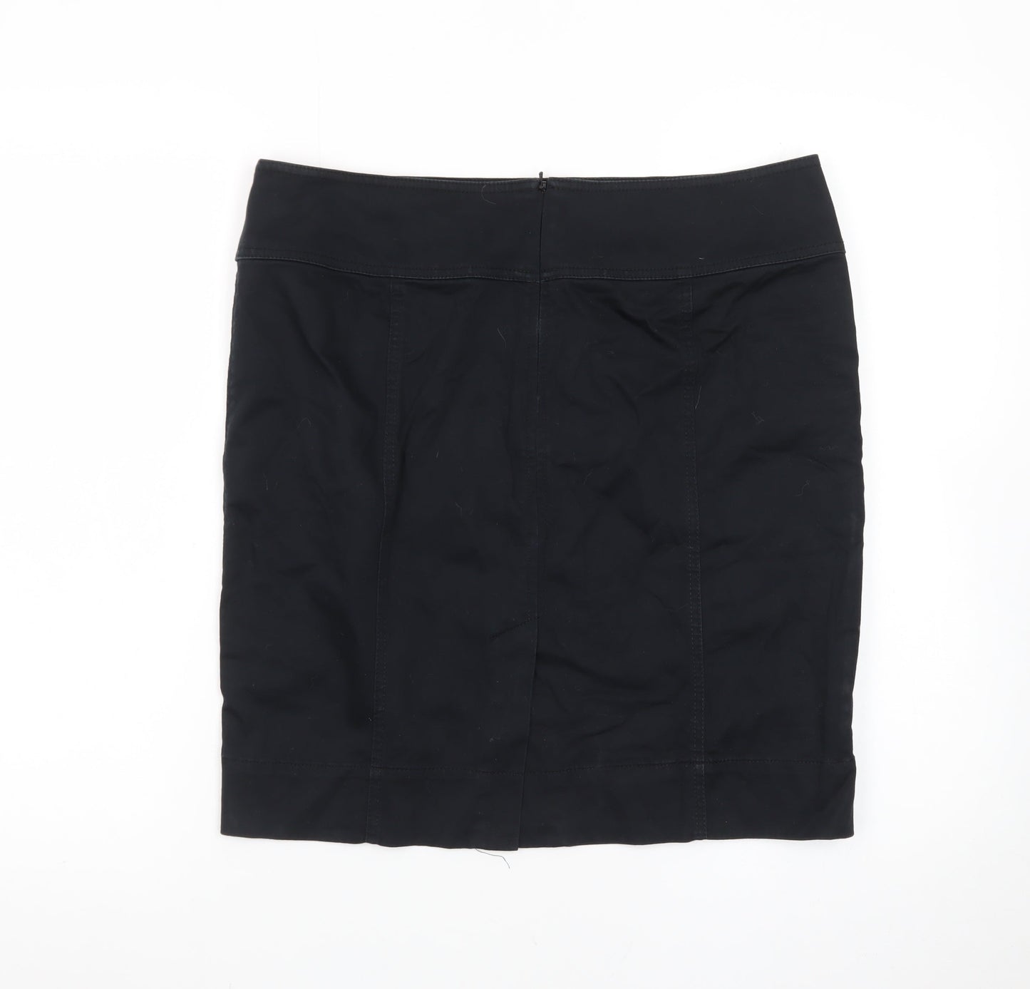 Esprit Women's Black Size 14 Pencil Skirt Cotton Stretch Workwear