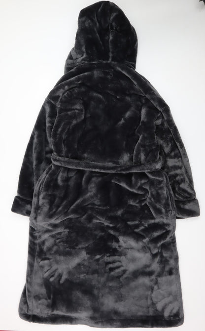 Marks and Spencer Rosie Women’s Grey Hooded Plush Robe XL Winter Warm
