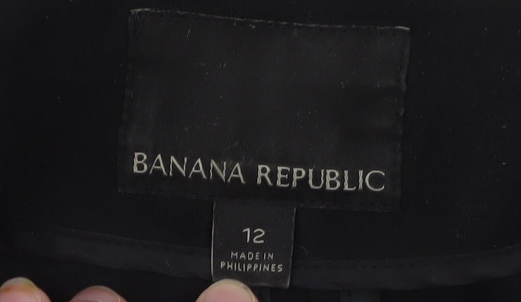 Banana Republic Women Black Size 12 Tailored Suit Jacket