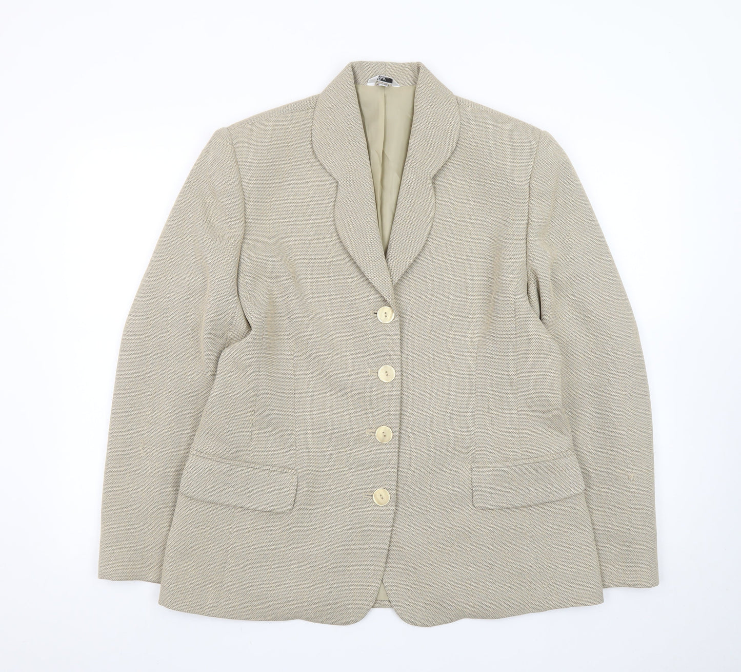 Klass Collection Women's Beige Size 14 Single-Breasted Blazer