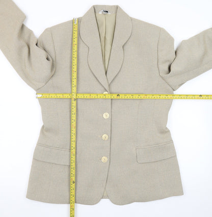 Klass Collection Women's Beige Size 14 Single-Breasted Blazer