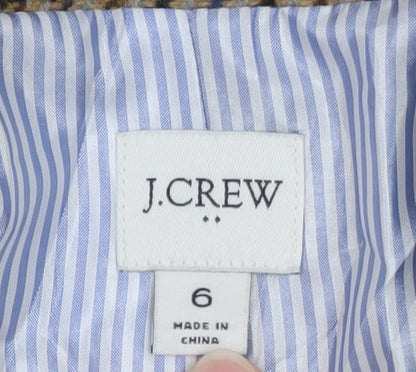 J.Crew Women’s Brown Houndstooth Wool Blend Blazer Jacket UK 10