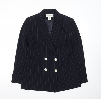 Jones New York Suit Women Navy Pinstripe Double-Breasted Blazer Size 10