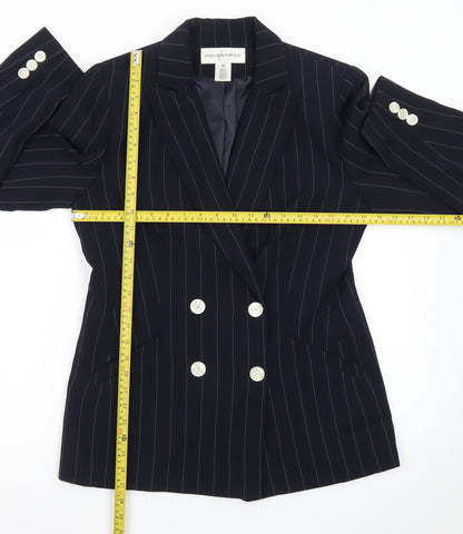 Jones New York Suit Women Navy Pinstripe Double-Breasted Blazer Size 10