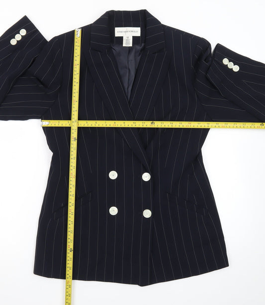 Jones New York Suit Women Navy Pinstripe Double-Breasted Blazer Size 10