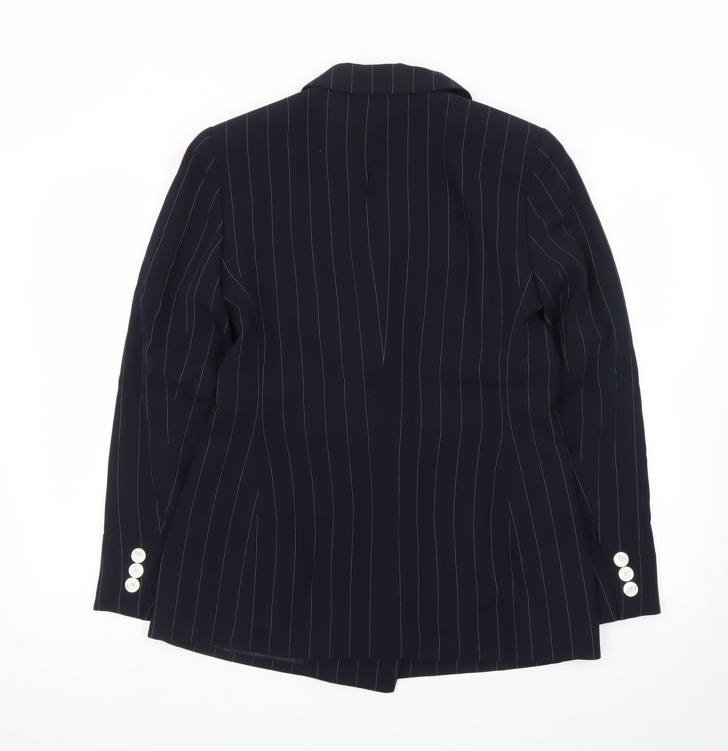 Jones New York Suit Women Navy Pinstripe Double-Breasted Blazer Size 10