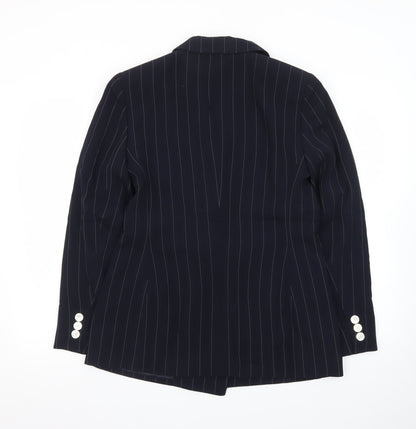 Jones New York Suit Women Navy Pinstripe Double-Breasted Blazer Size 10