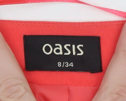 Oasis Women Pink Blazer Size 8 Regular Woven Tailored Jacket