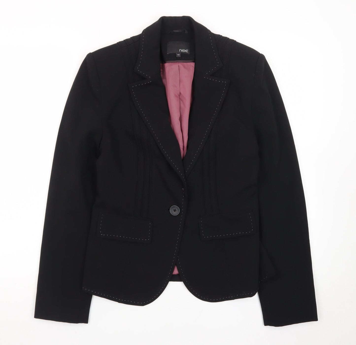 Next Women Black Tailored Single-Breasted Blazer Size 10R