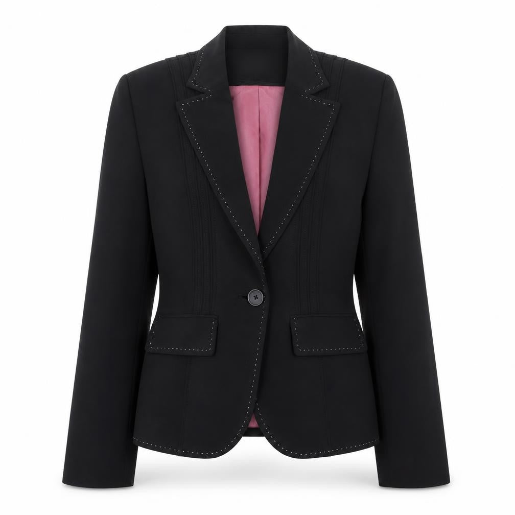Next Women Black Tailored Single-Breasted Blazer Size 10R