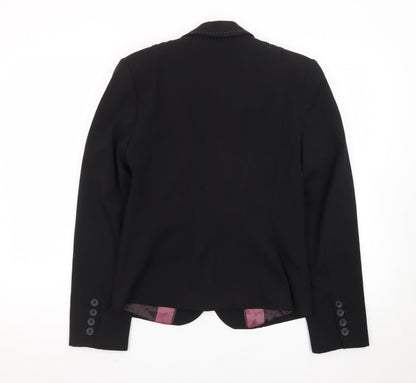Next Women Black Tailored Single-Breasted Blazer Size 10R