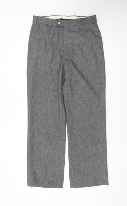 Evan-Picone Men's Grey Wool Blend Dress Trousers W31 L38