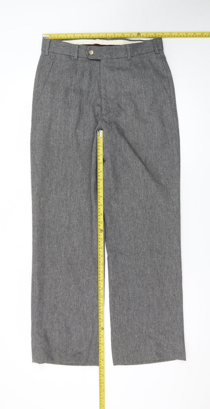 Evan-Picone Men's Grey Wool Blend Dress Trousers W31 L38