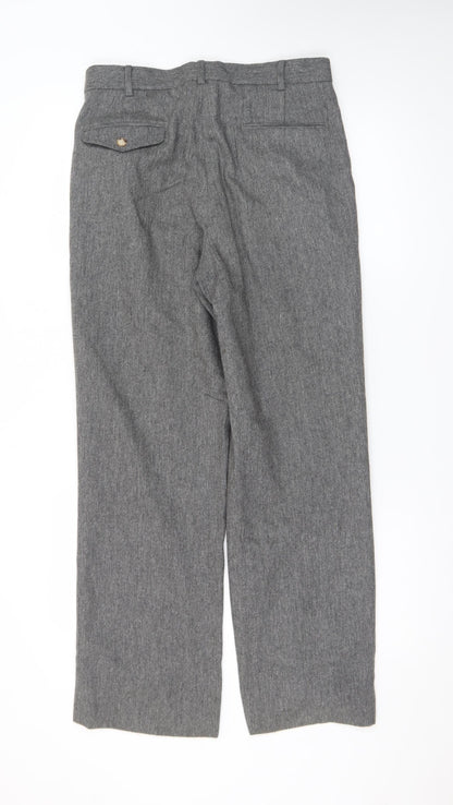 Evan-Picone Men's Grey Wool Blend Dress Trousers W31 L38