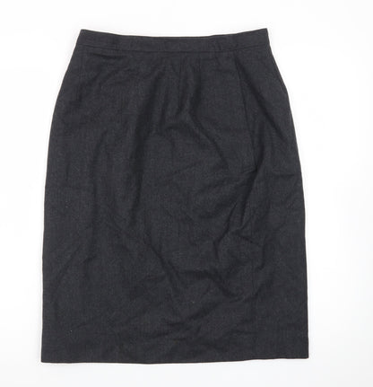 Talbots Women's Black Wool Pencil Skirt Size 12 Knee Length Workwear