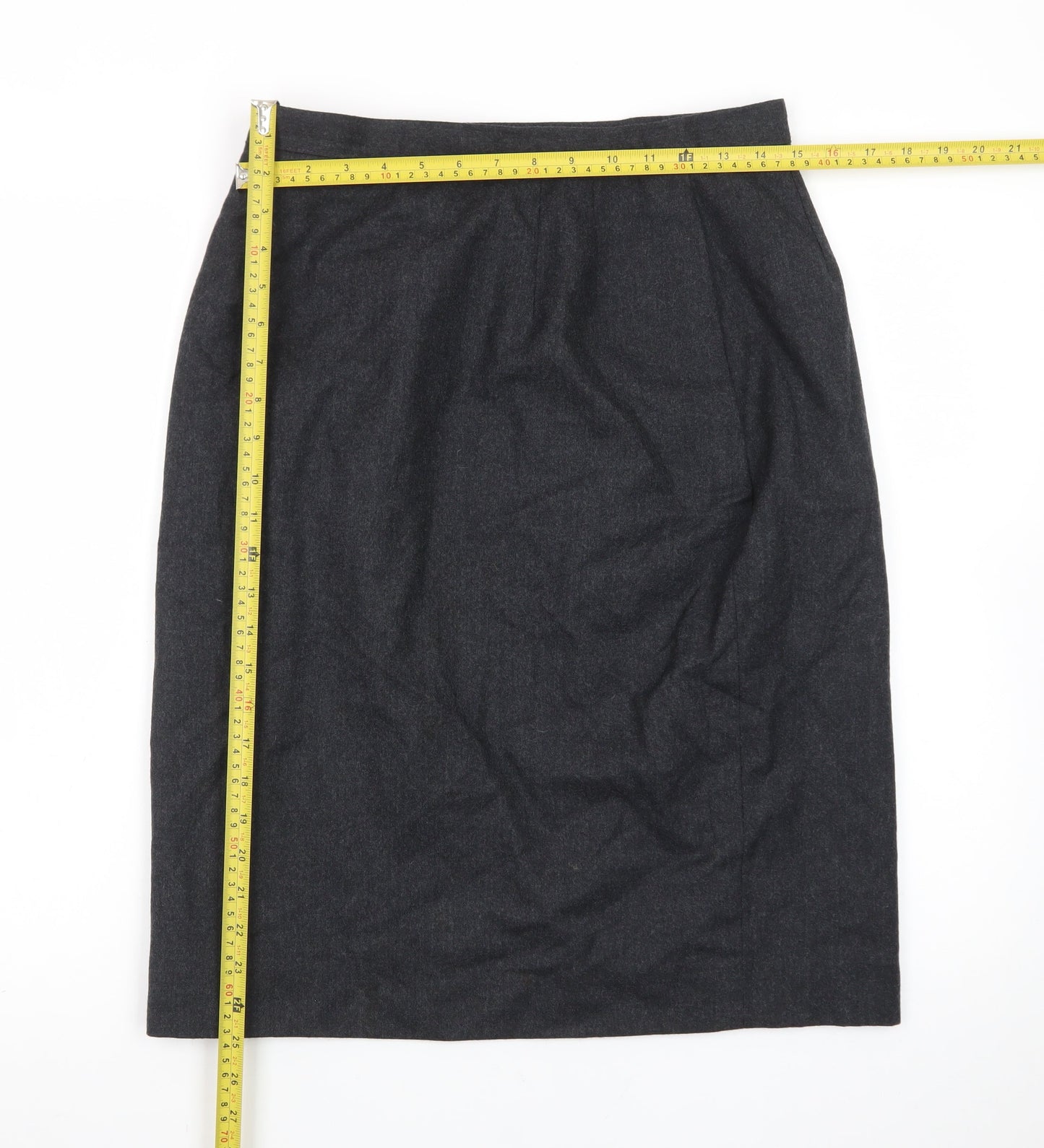 Talbots Women's Black Wool Pencil Skirt Size 12 Knee Length Workwear