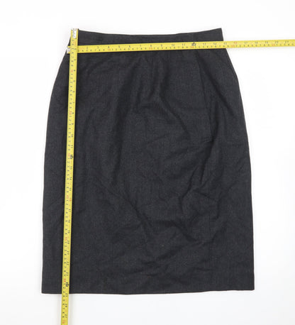 Talbots Women's Black Wool Pencil Skirt Size 12 Knee Length Workwear