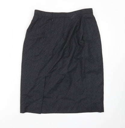 Talbots Women's Black Wool Pencil Skirt Size 12 Knee Length Workwear