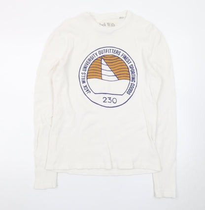 Jack Wills Men’s White Long Sleeve Crew Neck T-Shirt Size S