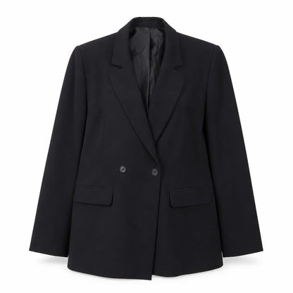 Boohoo Womens Black UK 12 Double-Breasted Blazer Jacket