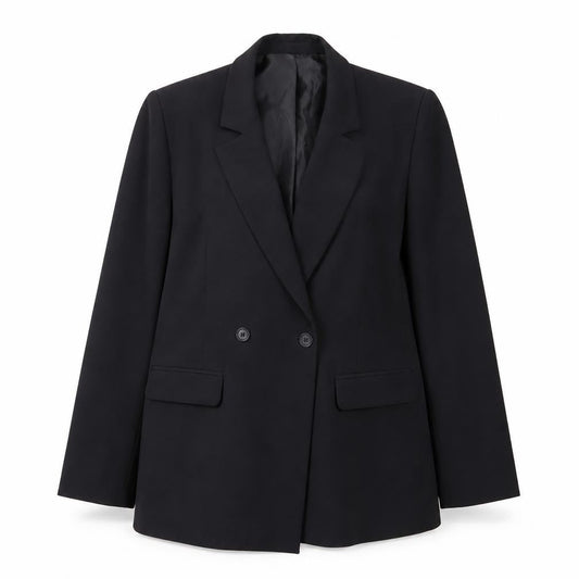 Boohoo Womens Black UK 12 Double-Breasted Blazer Jacket