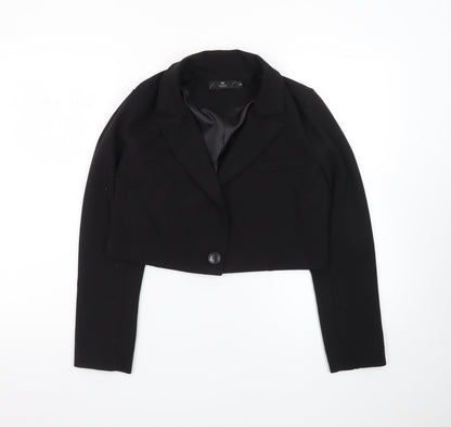 Aloha Studio Women's Black Cropped Single-Breasted Blazer Size S
